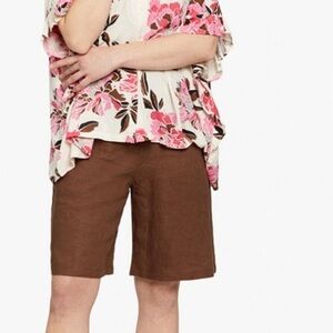 MASAI Pull On Linen Bermuda Shorts Size XS in Black